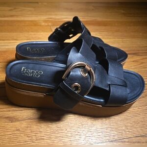 Black platform sandals